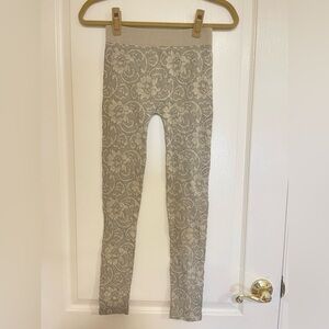NikiBiki beige lace floral leggings​​​​​​